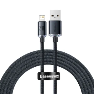 Baseus Crystal Shine Series 2Meter 2.4A USB to iPhone Fast Charging Data Cable