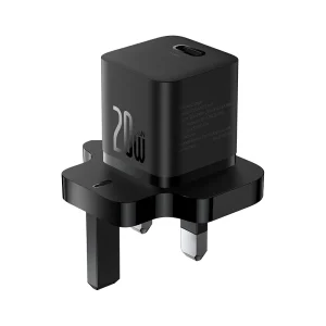Baseus GaN5 Mini Fast Charger – 20 W UK Plug (Cluster Black)
