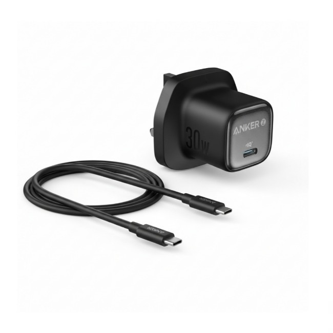 ANKER B2698K21 /K11 ZOLO CHARGER 30W PD 3.0 WITH 3FT USB C TO USB C CABLE WHITE /BLACK