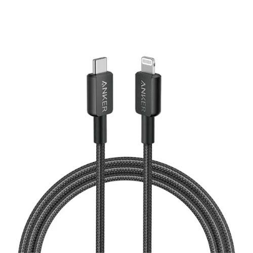 ANKER A81B6H11/H21 322 USB-C TO LIGHTNING CABLE (6FT) NYLON BRAIDED BLACK/WHITE