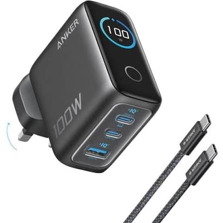 ANKER B121BKZ1 3 PORT GaN CHARGER DARK GREY