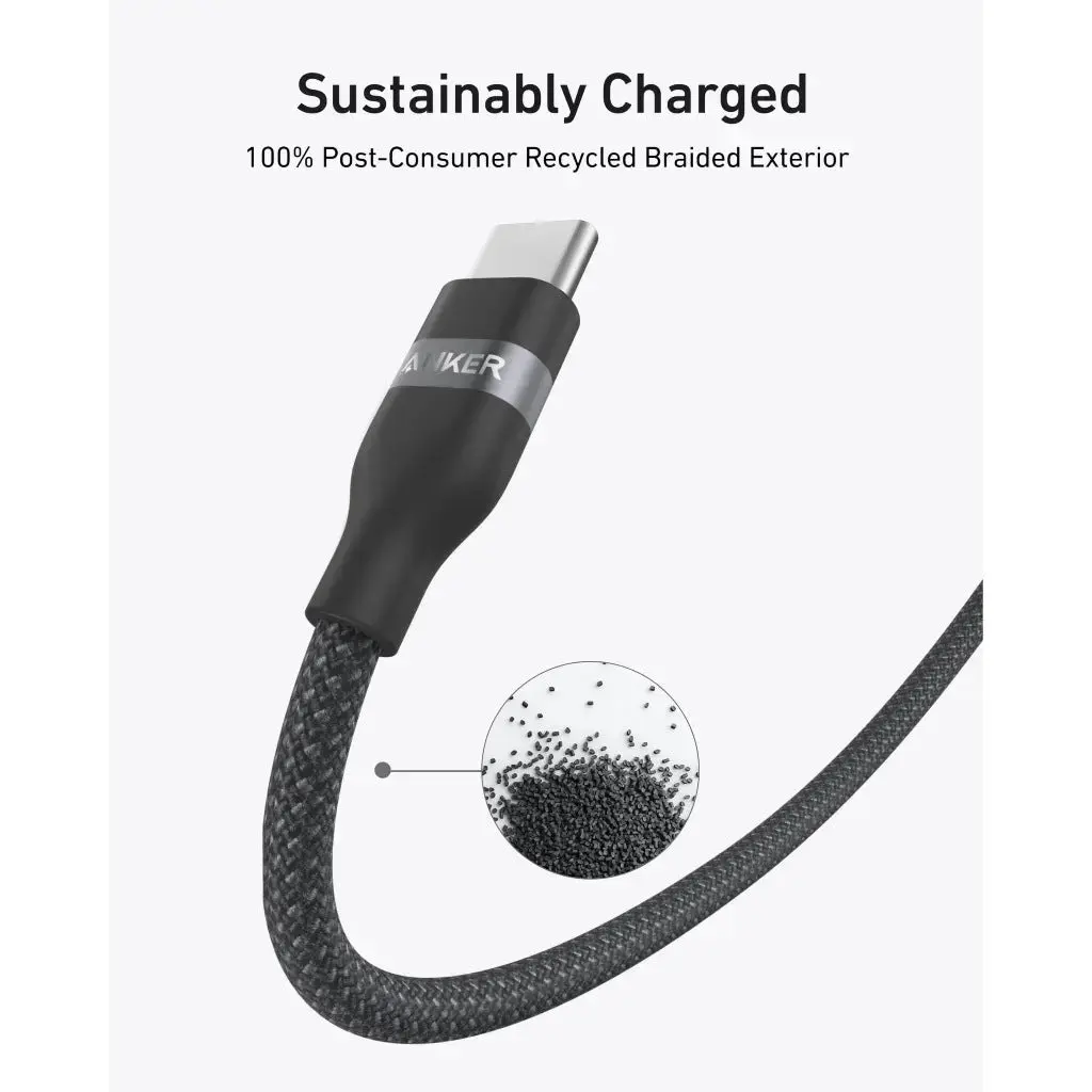 Anker A82E2H11 / H21 USB-C to USB-C 3 ft  240W Upcycled Braided Cable